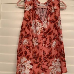 Loft Coral Sleeveless Blouse